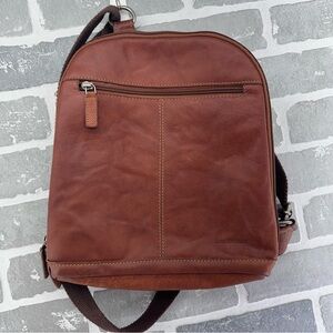 Jack George Voyager Small backpack hand-stain buffalo brown leather